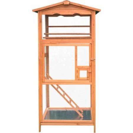 ALMO FULFILLMENT SERVICES LLC Hanover Outdoor Wooden Bird Cage with 3 Resting Bars, Ladder, Waterproof Roof and Removable Tray HANBC0101-CDR